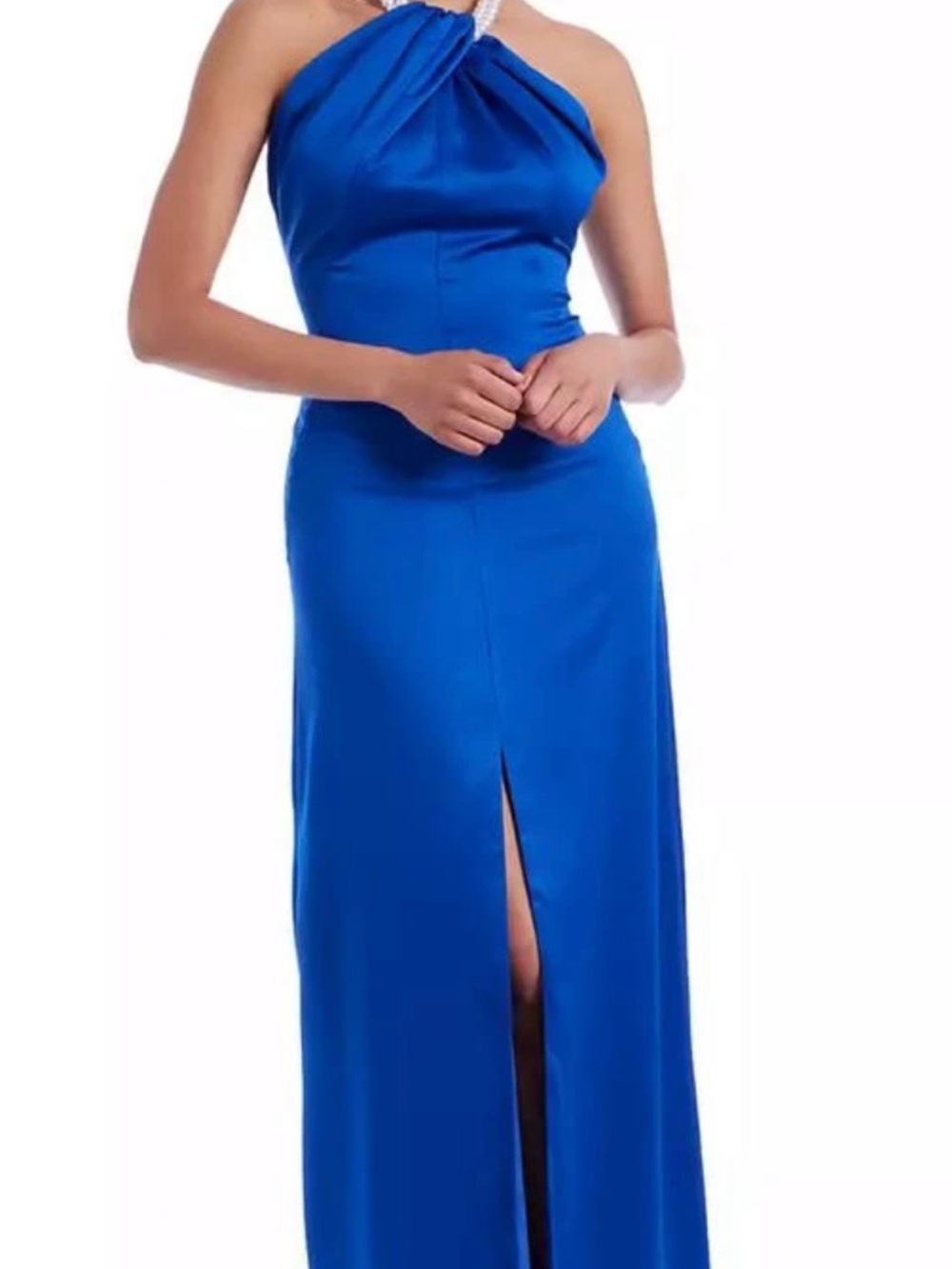 Badgley Mischka Royal Blue Strapless Evening Gown
